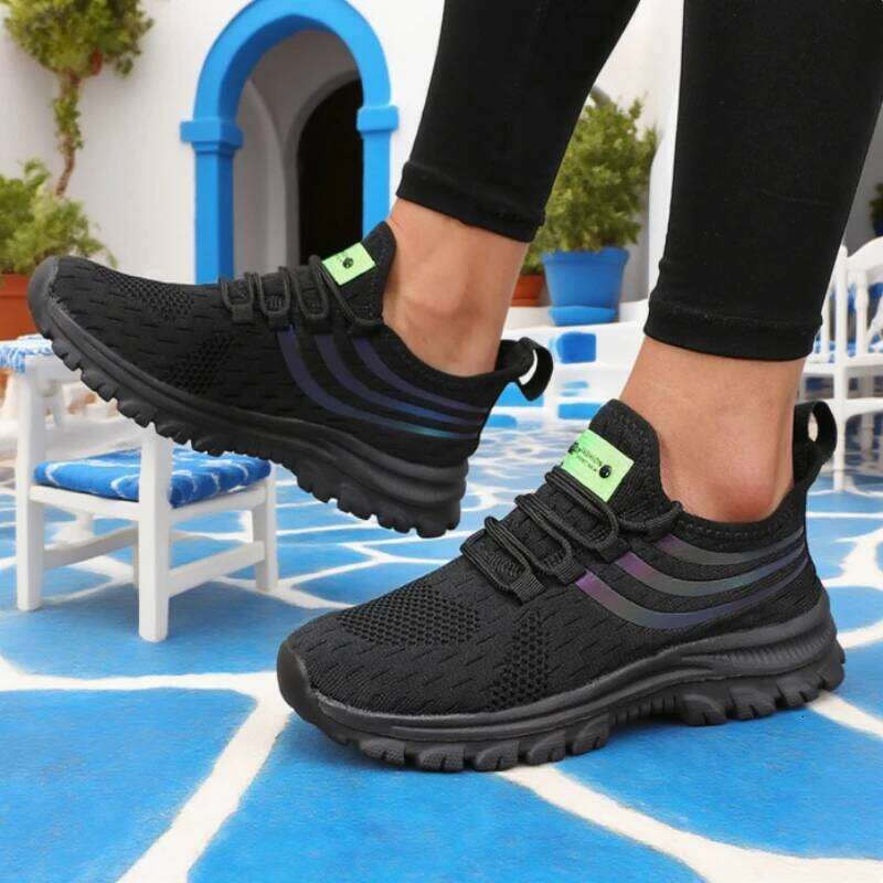 Women's Mesh Running Light Breathable Comfortable Non Slip Flat Outdoor Travel Gym Training Shoes Zapatos De Mujer