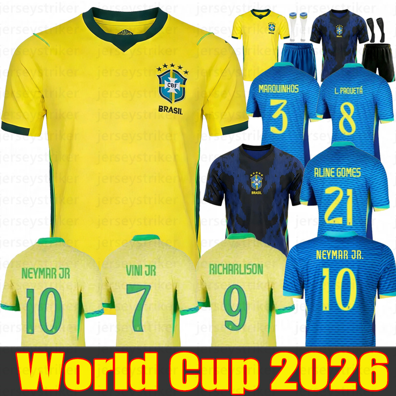 brazil Jersey Brazil 2026 Soccer Jerseys World Cup Retro Football tops Shirt VINI RODRYGO PELE Vintage NEYMAR Ronaldinho camisa de futebol Kid full kit maillot foot