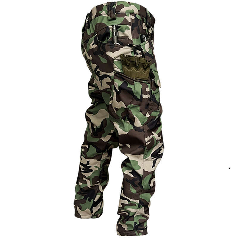 IX7 Outdoor Soft Shell Tactical for Men, Fleece-Lined Warm Casual Cargo Pants, Thickened Hiking Pants