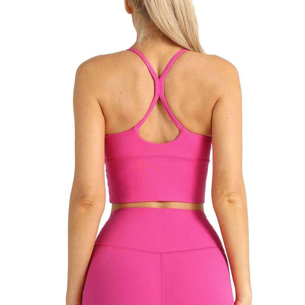 Solid Color Gym Naked Feeling Sexy Cross Y shape Bra Fitness Yoga Jogging Workout Sports Women Sling 26Y0224