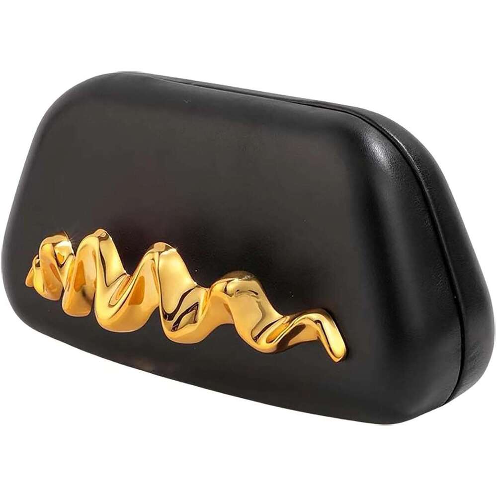 Metal Handle Handbag Detachable Chain Crossbody Shoulder Evening Bag Purse For Women Formal Wedding Party Prom