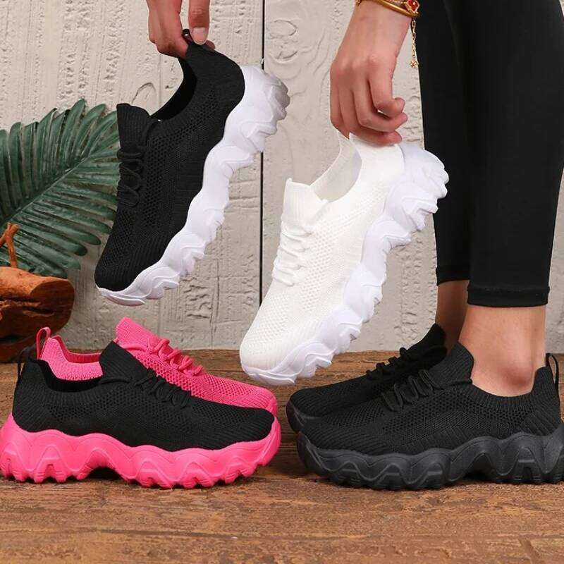 Female Designer Comfortable Mesh Breathable Minimalist Walking Outdoor Casual Non Slip Women Sneakers Platform Shoes