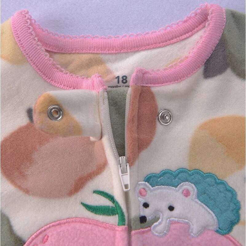 Baby Clothes Spring Autumn Warm Rompers Infant Boy Girl Indoor Pajamas Zipper Fleece Babe Animal Jumpsuit Clothing 9 -24 Months 26Y0224