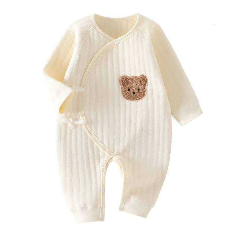 Newborn Winter Thick Butterfly Three-layer Warm Baby Crawling Clothes Spring and Autumn Rompers Bodysuit 26Y0224