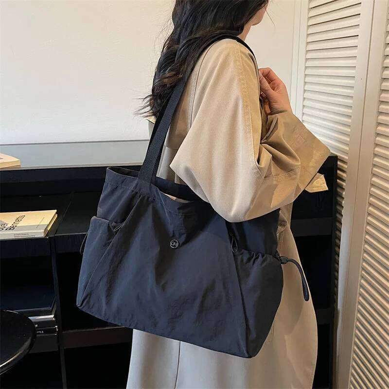 Women Stylish Oxford Tote Lightweight Foldable Multi Pocket Large Capacity Shoulder Bag for School Versatile Storage Bags Z260224