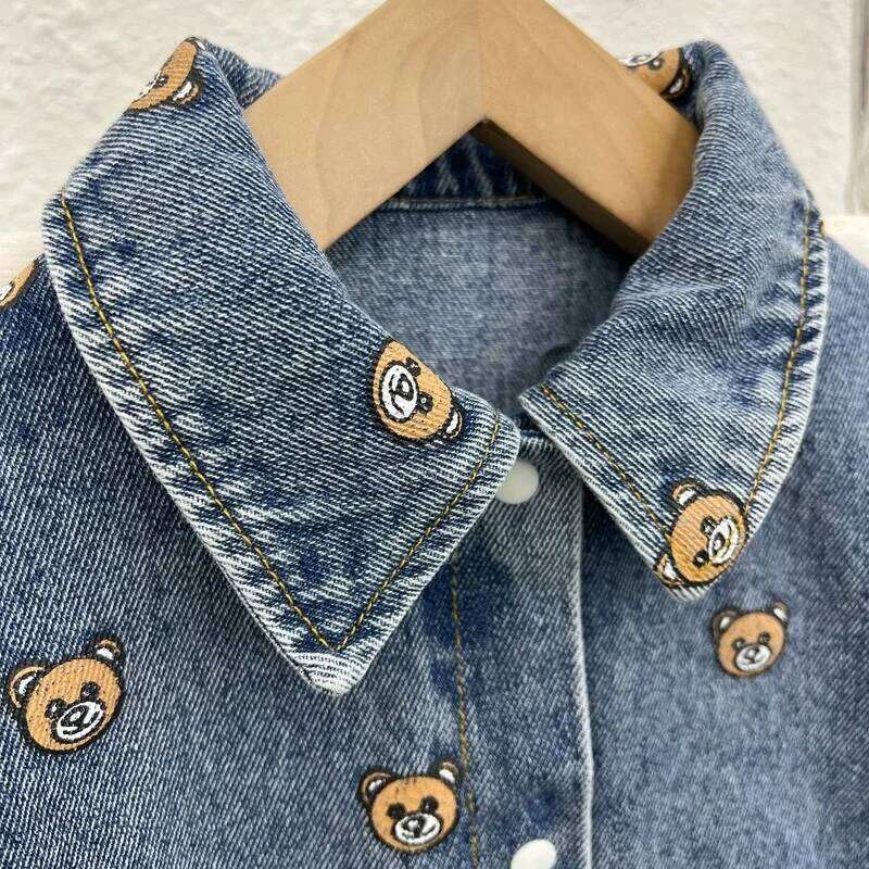 Girl Romper Autumn Newborn Kids Baby Boys Rompers Denim Bodysuit Jeans Bear Playsuit Outfits Clothes 0-24 Months FY06042 26H0224