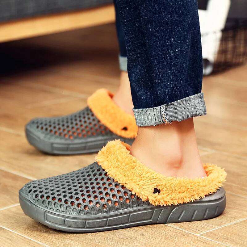 MAEDEF Women Indoor Warm Shoes Non Cotton Casual Clogs Slip on House Floor Slippers for Men