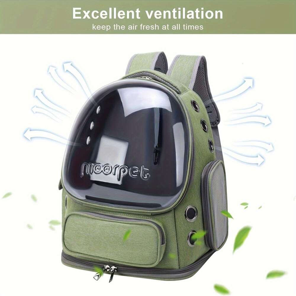 Breathable Pet Backpack, Secure & Travel-Friendly Carrier Small To Medium Cats And Dogs, Carriers Cats, Large-Capacity, Oxford Fabric, Safety Zippers,