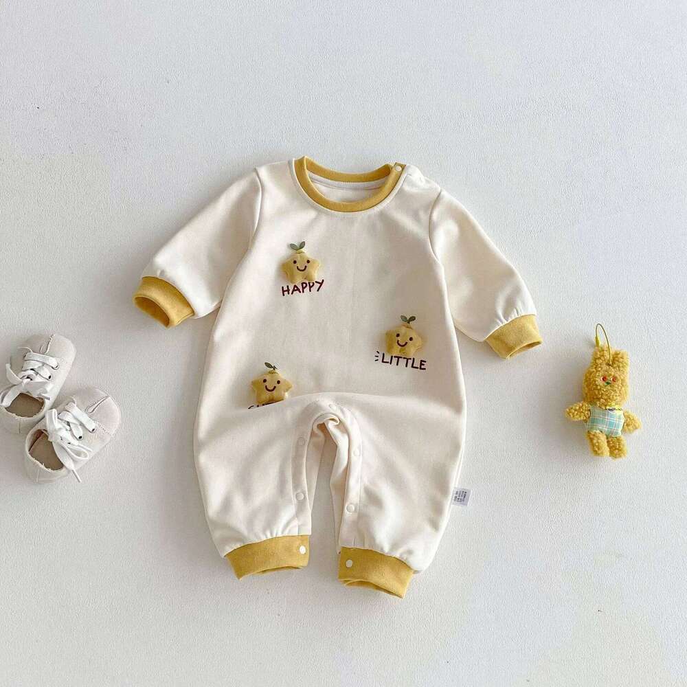 Clothing 0-2Y Newborn Long Sleeve Onesie 2026 Baby Girls Boys Romper Spring Infant 3D Star Decor Color Block Soft Bodysuit 26H0224
