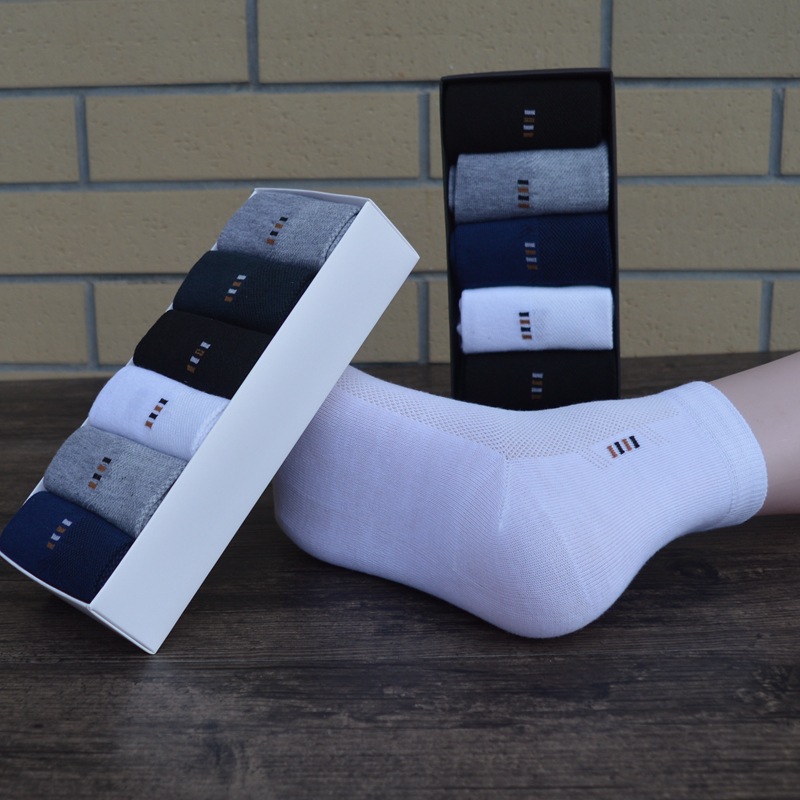 Men's Casual Sport Socks 6pairs Comfort Breathable Long Tube Cotton Socks Sweat-absorbent High Quality Sports Socks Solid Color Spring Autumn