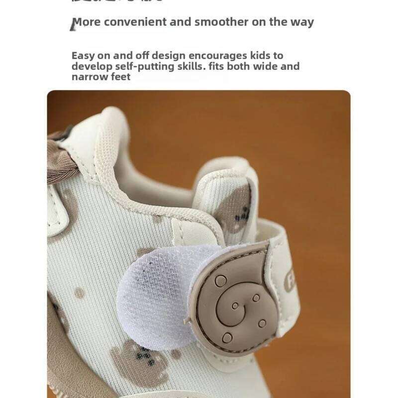 Cute Children's Sport Shoes PU Leather Baby Boy's Girl's Sneakers Ergonomics Anti-slippery First Step Kid's Footwear 26W0224