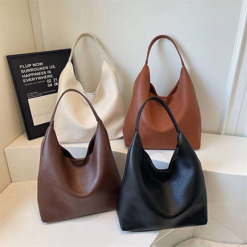 LEFTSIDE High-capacity Retro PU Leather Shoulder Bags for Women Bucket Bag 2025 Winter Luxury Purses and Handbags Z260224