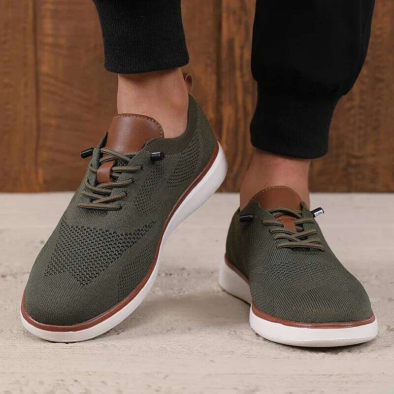 Summer Men's Fashionable Knitted Casual Design Mesh Shoes Street Trend Versatile Fashion Outdoor Activity Sneakers