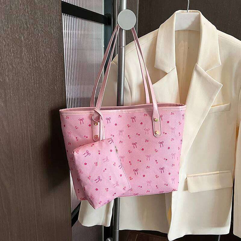 2pcs/set Fashion Women's Shoulder Bags For Commuting, Daily Used, Shopping, Casual Tote Bag, Ladies Handbags With Purses Z260224