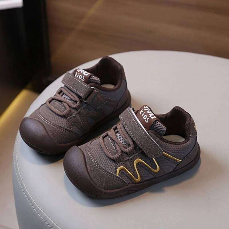 Autumn BoysGirl's Casual Round Toe Hook-loop Mesh Comfy Kid's Flat Shoe Solid Colors Anti-slip Daily Children Shoes 4-6Y 26W0224