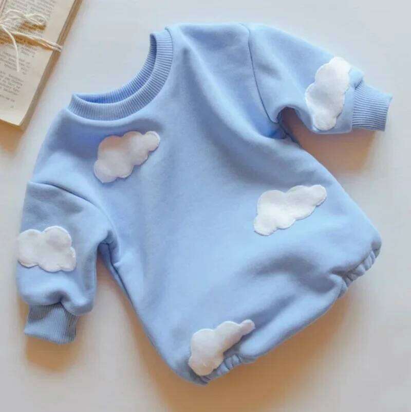 INS Spring Cloud Sweatshirt Romper Baby Girl Boys Cotton Bodysuit Clothes Newborn 0 to 12 months 24M Outerwear 26Y0224