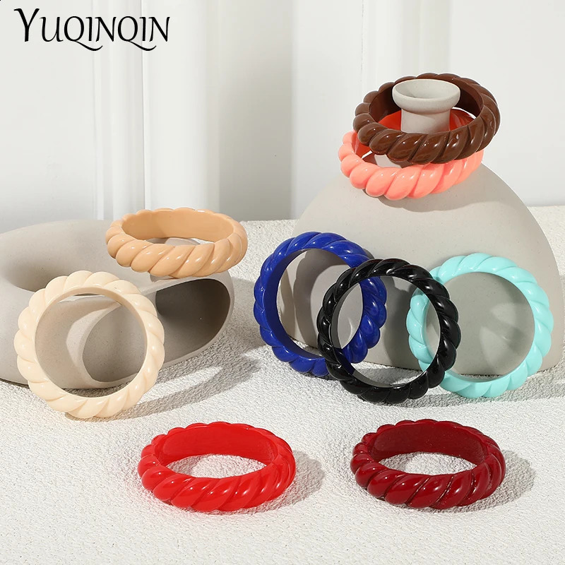 Trendy Fashion Resin Cuff Screw Bracelets Bangles for Women Vintage Charm Geometric Blue Bracelet Girls Jewelry Female 260120