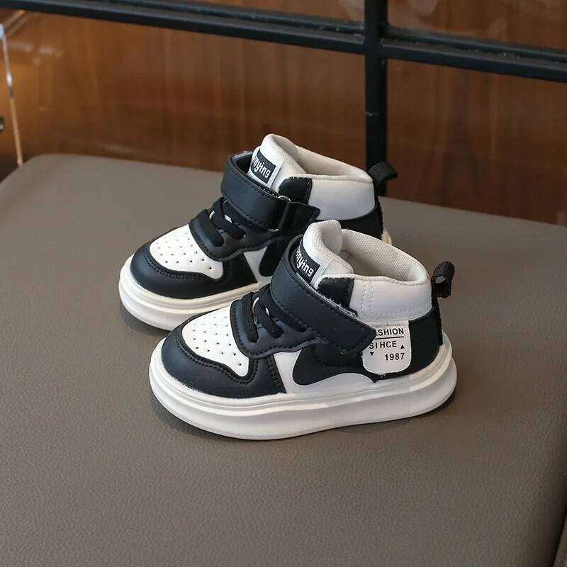 2024 Autumn Winter New Children Sneakers for Girls Boy Fashion Korean Style Soft Bottom Anti-slippey Baby Versatile Shoe 26W0224