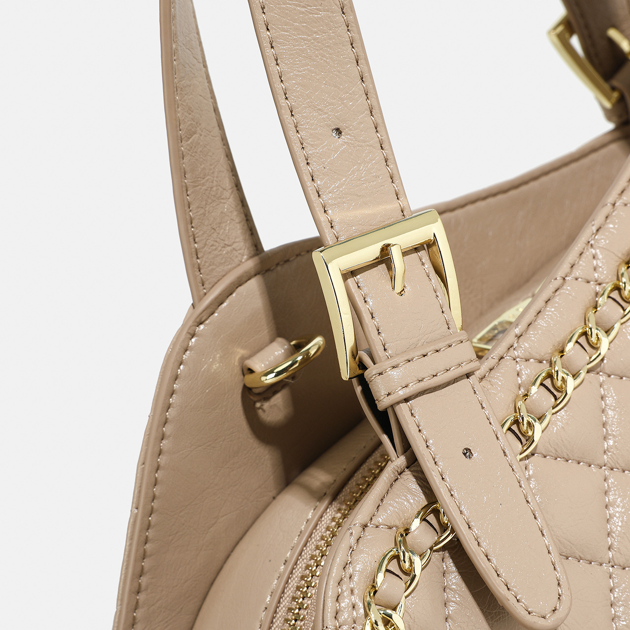 LK Factory Direct Supply Houndstooth Embroidery Thread Small Niche High-End Fashion Commute Versatile Crossbody Saddle Bag for Women Black Small Bag