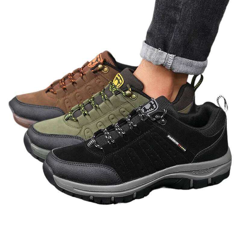 Hiking Outdoor Retro SuedeTactical Platform Men's Sneakers Spring Autumn New 2025 Anti Slip Mountaineering Camping Shoes