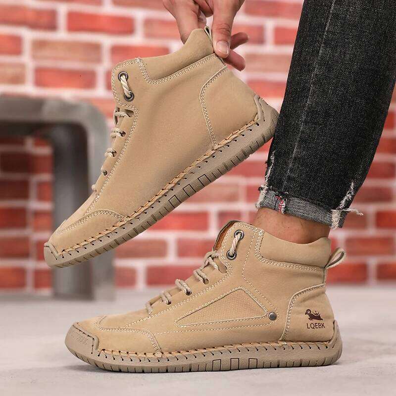 Boots for Men British Style Retro Anti Slip Loafers Casual Soft Soled Women Nude BootsSpring Autumn Comfortable New Women's Shoe
