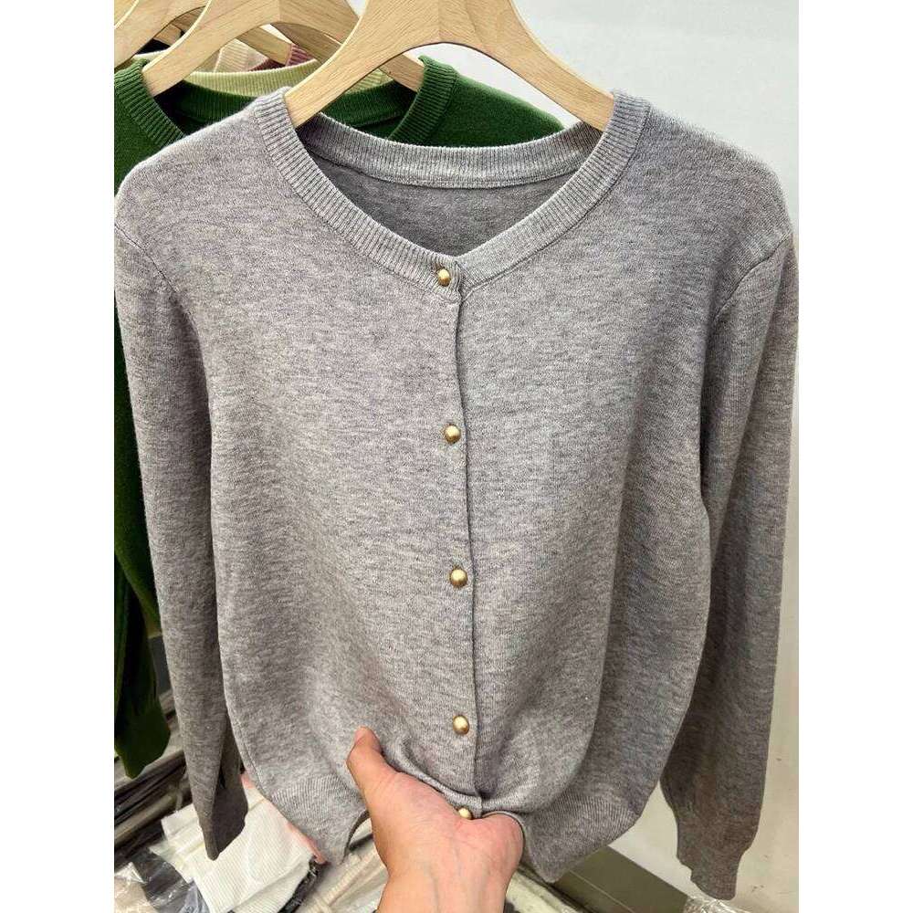 AOSSVIAO Long Sleeve Sweaters Cardigan Spring Autumn Women O-Neck Knitwear Clothing Fashion Basic Tops 26L0224