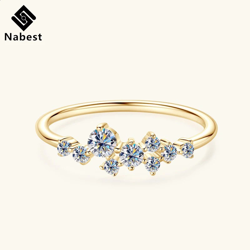 Na Fine Jewelry Gold Plated 925 Sterling Silver VVS Ring Women Flower Engagement Promise Ladies Ring 260124