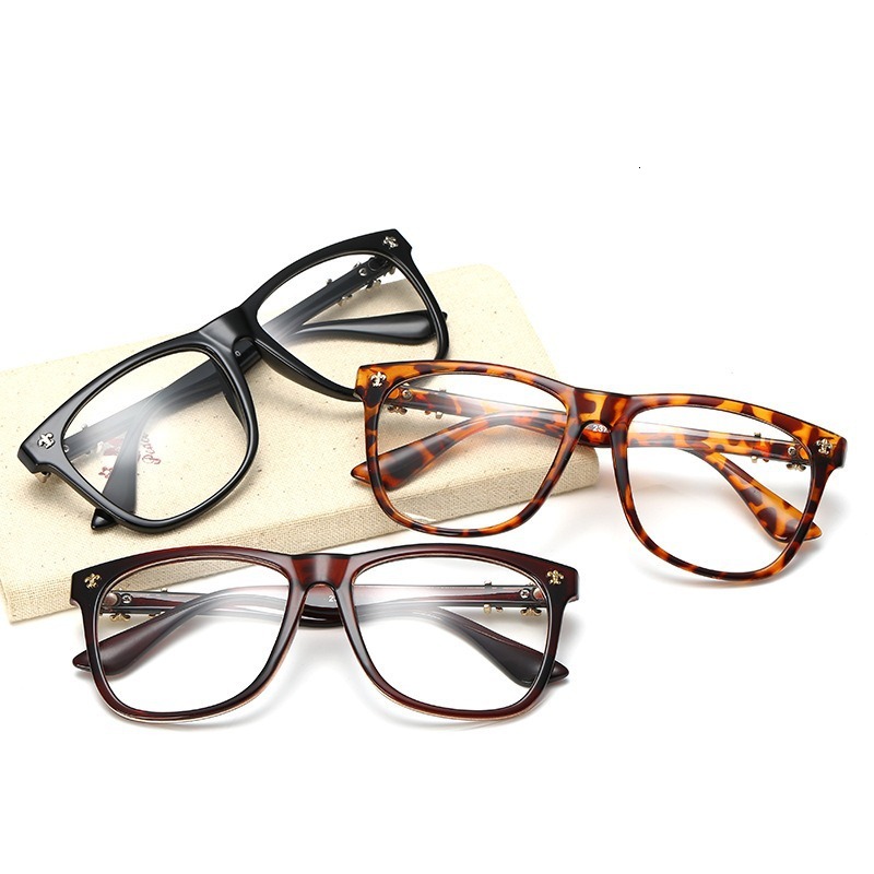 Luxury Brand Designer Sunglass Trendy Glass Similar To Those Worn By Internet Celebrities, Retro And Unique, With Thick Edges, Flat Lenses, Large Fram