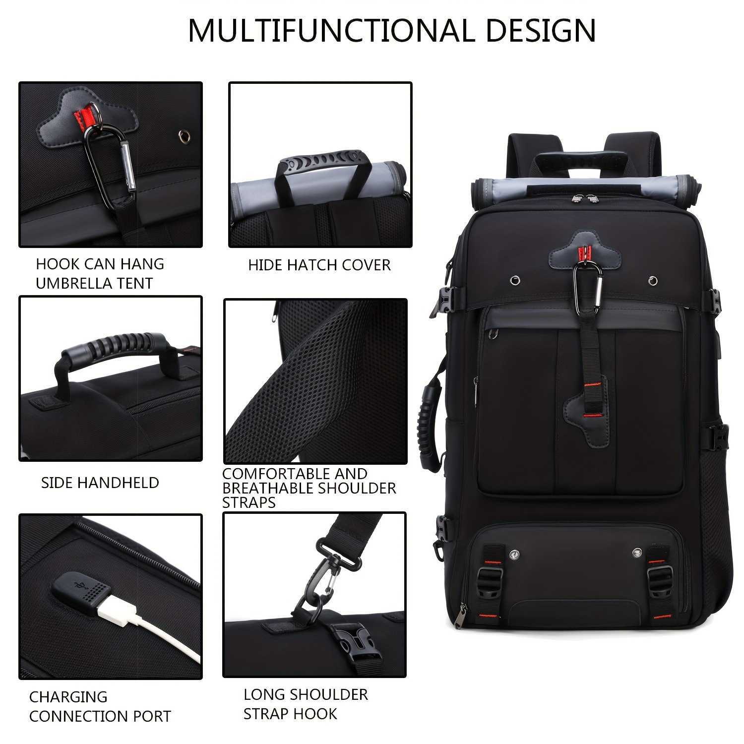 Casual Large Capacity Backpack Premium Travel Bag Hiking Backpack Multifunctional School Bag Dual-Shoulder Backpack Oxford Cloth Backpack