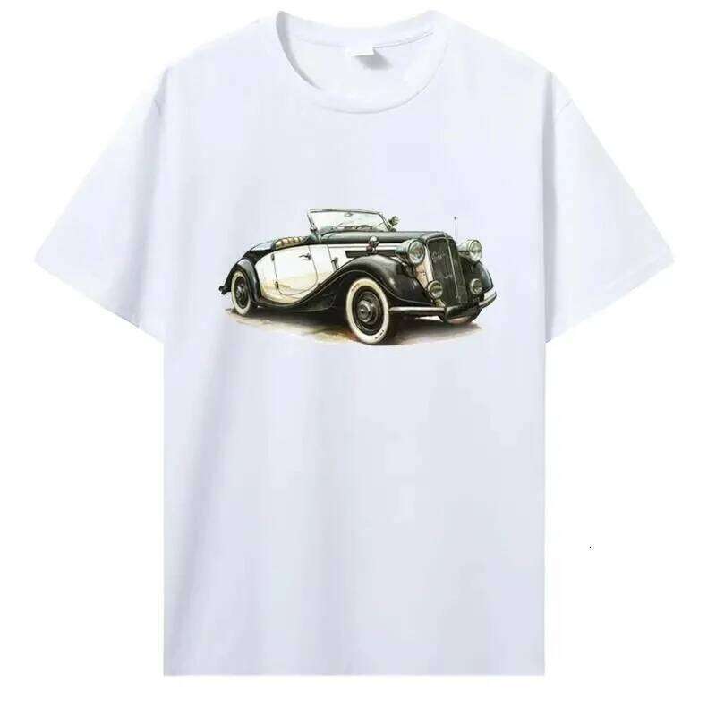 Tops T Shirt Classic Car Pattern TShirt For Men Creative Graphic O-neck Custom Printed Cotton T-shirt 42819 H260224