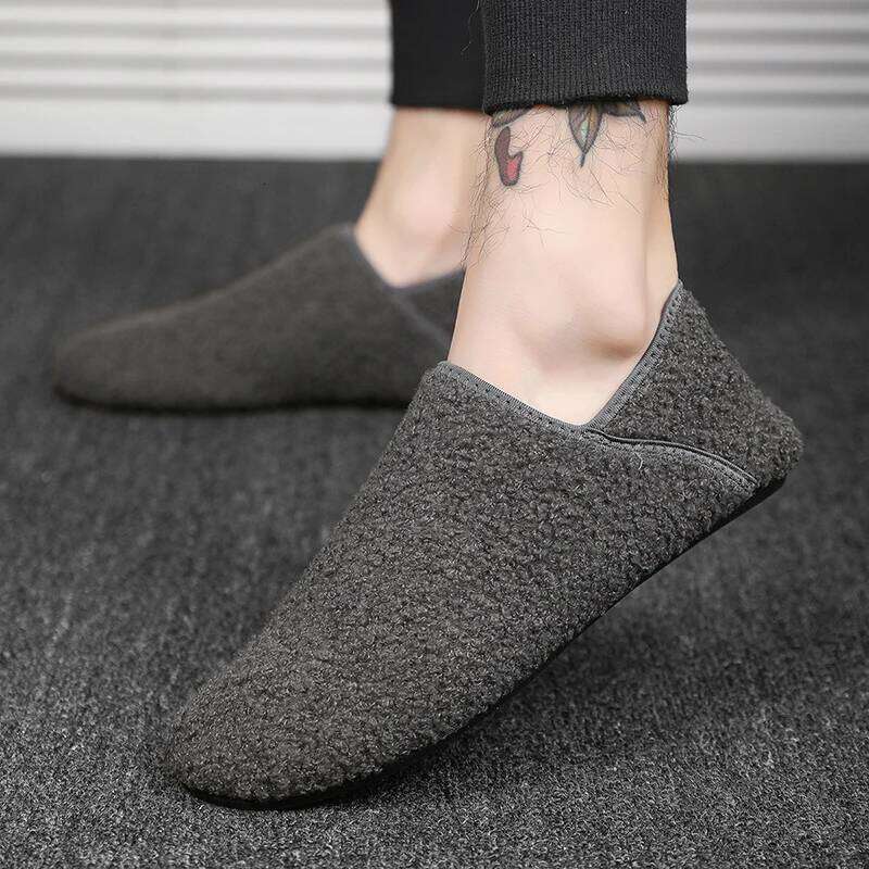 Men Winter Slippers Women Warm Soft Plush Flats Casual Male Loafers Lightweight Home Walking Couples Shoes Footwear