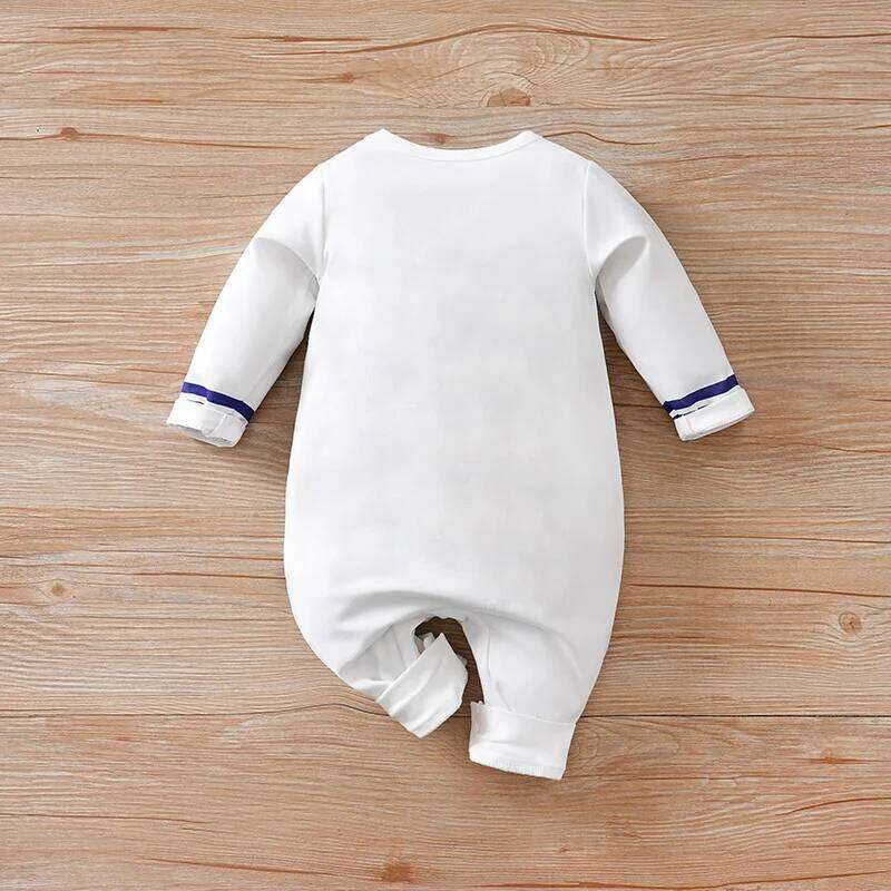Newborn Clothes Cute Navy Dress Comfortable Soft 0-18 Boys Girls Spring And Autumn Long Sleeved Baby Jumpsuit 26H0224