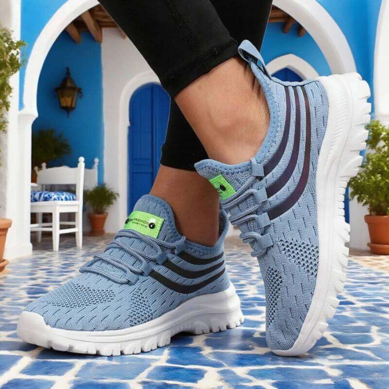 Women's Mesh Running Light Breathable Comfortable Non Slip Flat Outdoor Travel Gym Training Shoes Zapatos De Mujer