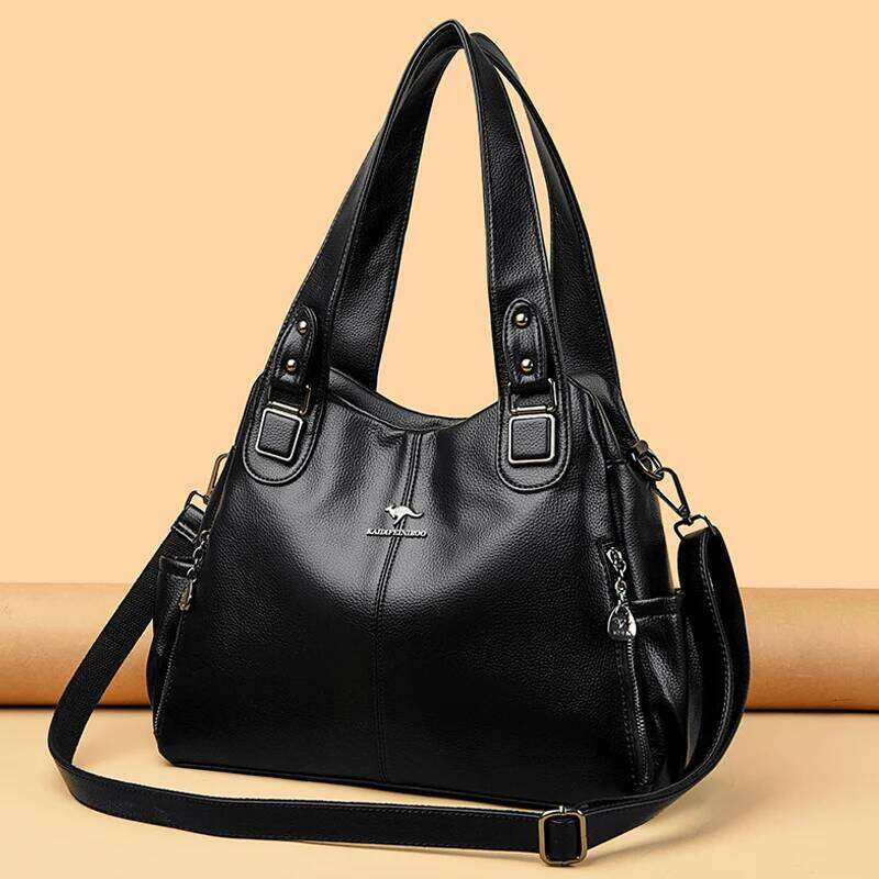 Genuine Soft Leather Handbags for Women Vintage Shoulder Tote Bag Luxury Ladies Large Capacity Purse Bags Sac A Main Z260224