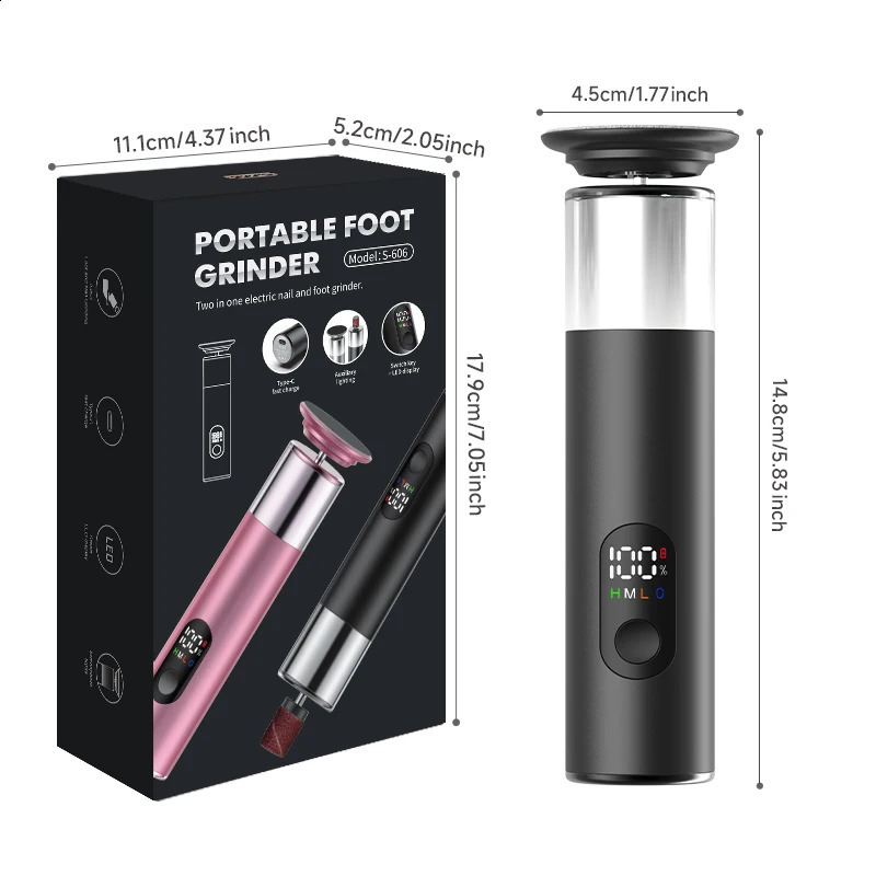 Electric Foot Grinder For Feet 2-In-1 Foot File Nail Polisher Electric Callus r Pedicure File Unisex With Gift Box 260126