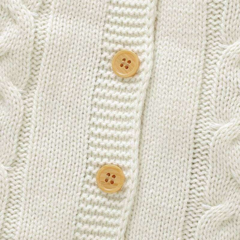 Winter Knit Baby Girls Rompers Beige Newborn Infant Long Sleeve Jumpsuits Hats Outfits 2pcs 0-9m Toddler Playsuits Child Clothes 26Y0224