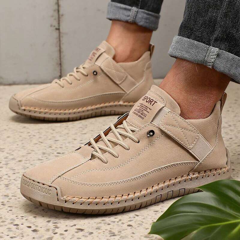 2025 New Retro Casual Shoes Fashion Hook - Loop Strap Sneakers Comfortable Handmade Leather Outdoor Men's Walking Footwear