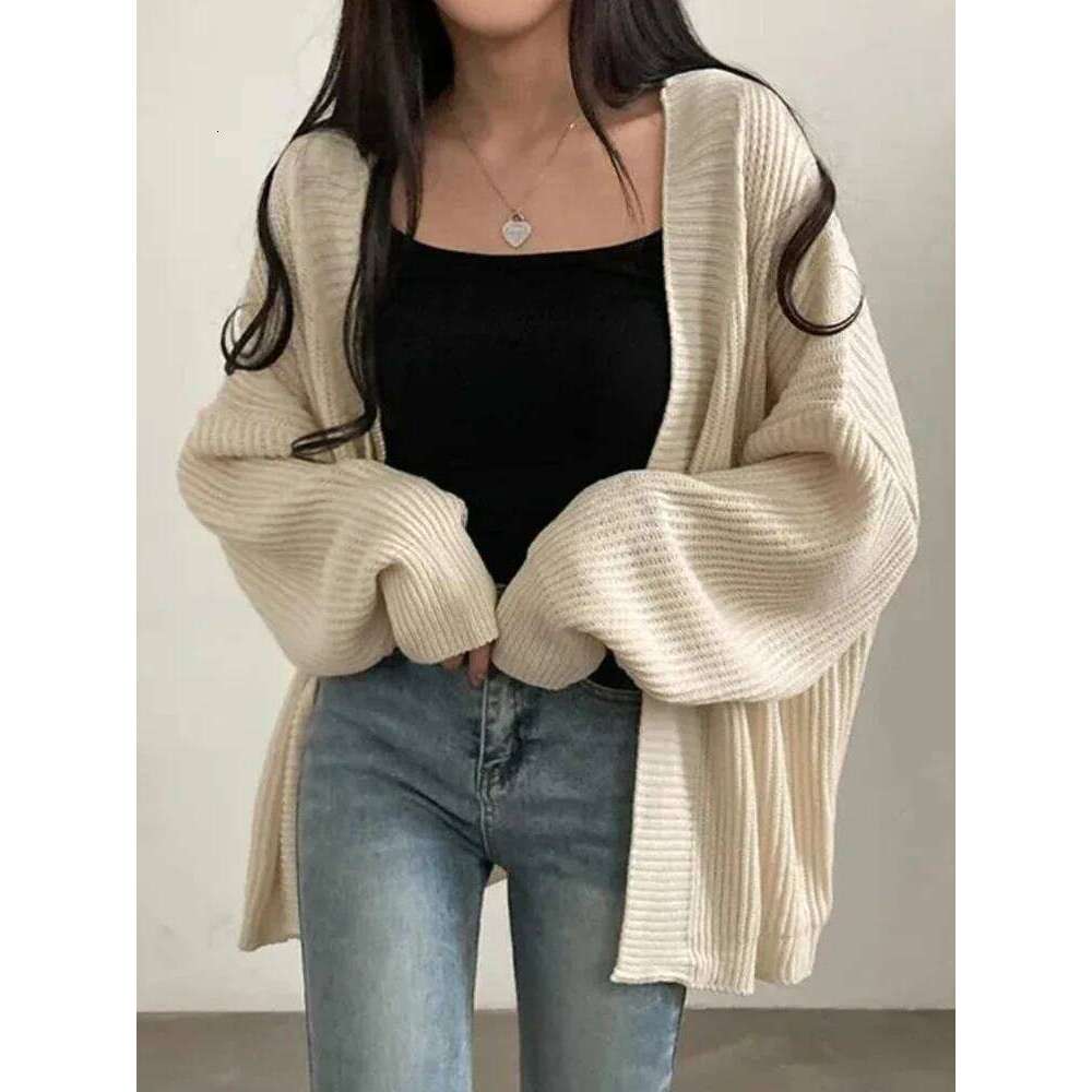 Mardi Hefxessdr Korean Women s Sweater Loose Sweaters Warm Solid Pullover Knitwear Basic Female Tops Autumn Winter Cardian
