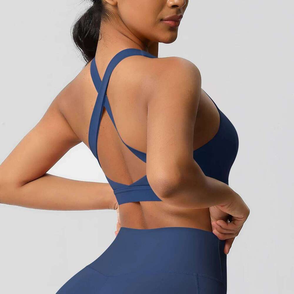 Yoga Vest Sexy Breathable Quick Drying Sport Brassiere Gym Push Up Shockproof High Intensity Pilates Clothes Women 26Y0224