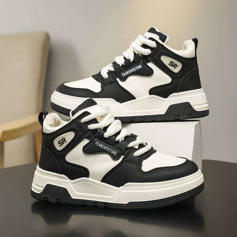 Luxury Leather Children High Top Sneaker Autumn PU Kids Casual Sports Shoes for Big Boy Size 35-39 26W0224