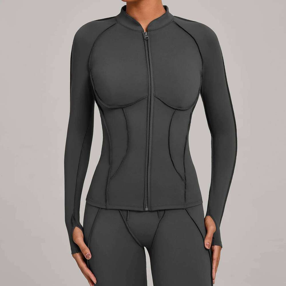 SWELTERING Women Yoga Sports Zip Fitness Long Sleeve Workout Cycling Shirts Gym Quick Dry Outdoor Top Sportswear 26Y0224