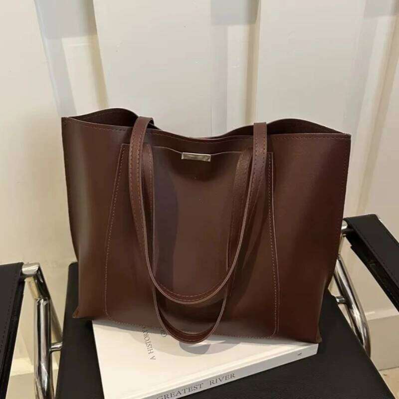 Large-capacity Trendy Tote Bag, New Retro Commuter Handbags, 2026 Winter Trend Korean Shoulder Bags for Women Z260224