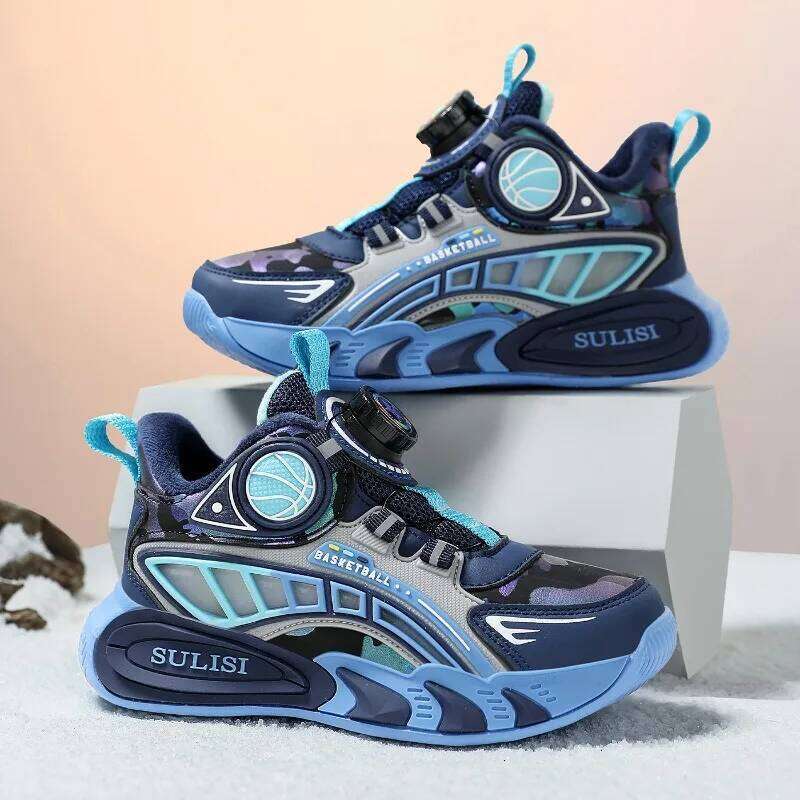 Winter Children Sneaker Basketball Kids Sneakers Warm Plush Athletic Footwear Boys Outdoor Sports Shoes 4 To 10 Years 26W0224