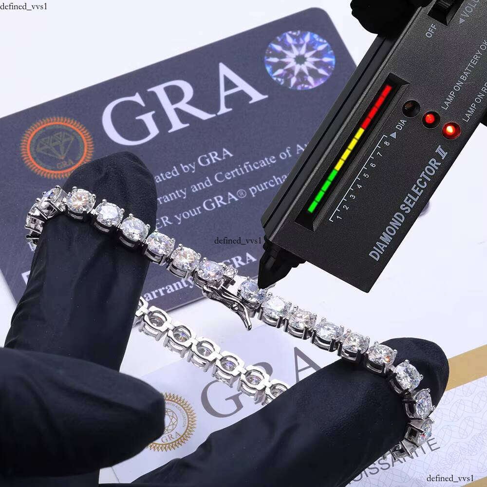 Eskeem Lab VVS Moissanite 5mm VVS Moissanite Tennis Bracelet for Women Iced 925 Silver Rose Gold Plated Jewelry Gift