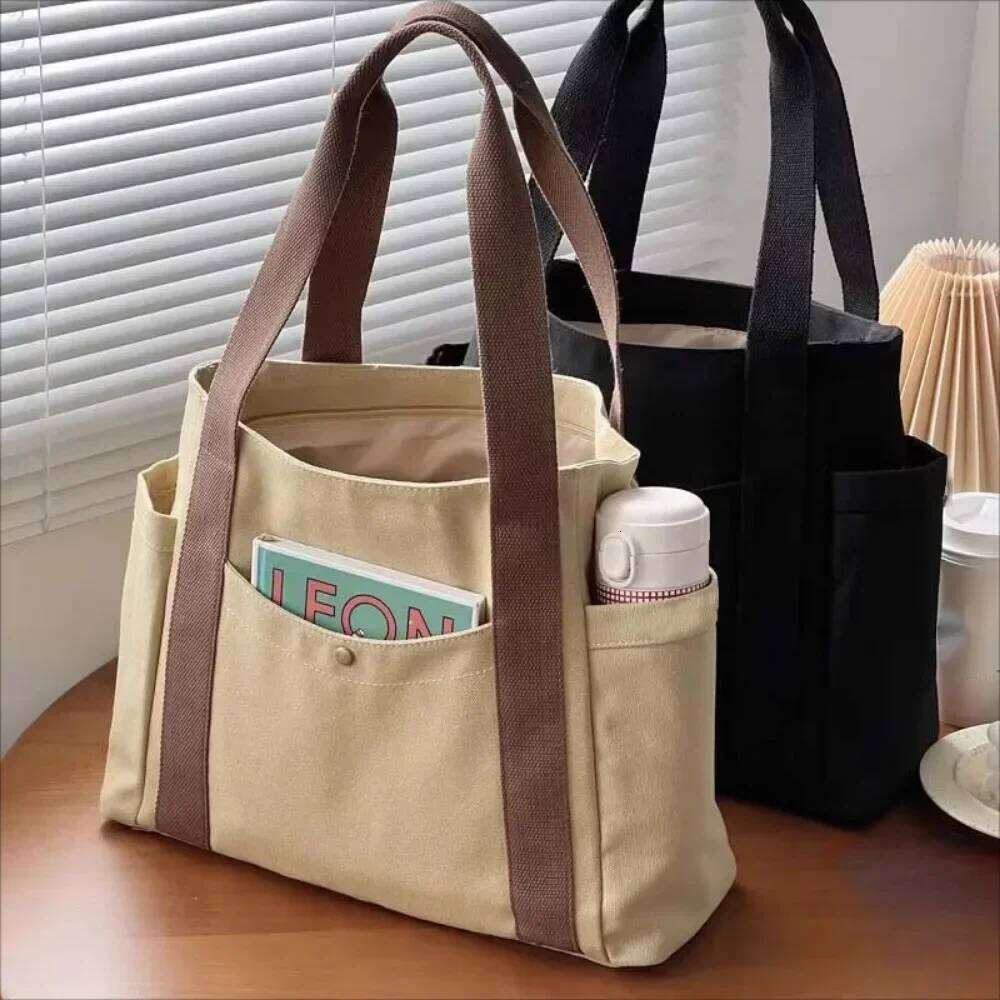 Large Capacity Canvas Tote Bags for Work Commuting Carrying College Style Student Outfit Book Shoulder Bag Bolsos Para Mujer Z260224