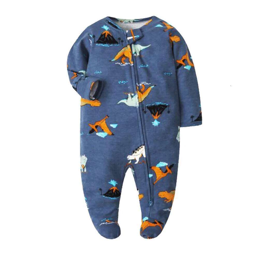 New Baby Rompers Cotton Infant Boys Girls Jumpsuit Zipper Footed Solid Long-Sleeve Pajamas Sleepsuits 26Y0224