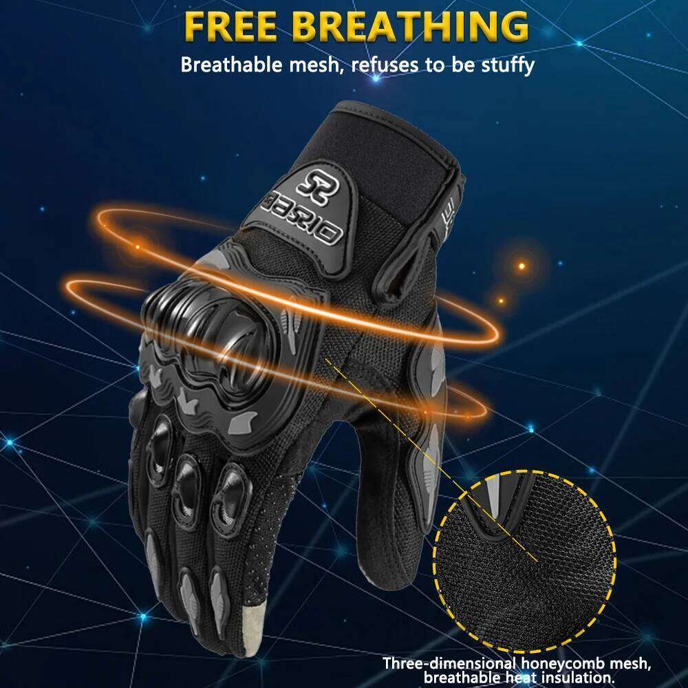 Blue Motorcycle Gloves Summer Men Women Motocross Breathable Racing Motorbike Bicycle Cycling Riding Glove Anti-fall Touch 26H0224