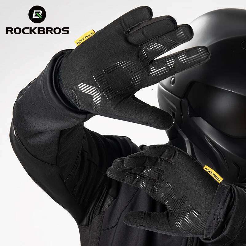 ROCKBROS Winter Touch screen Windproof Bike Cycling Full Finger Ski Non-Slip Warm Sports Motorcycle Hiking Gloves 26H0224