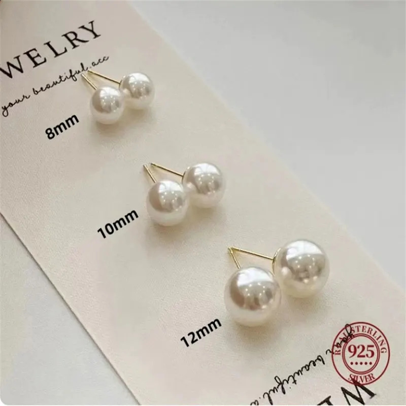 Senlissi- Wholesale 4-14mm Rio Silver Pearl Earrings 925 Sterling Silver Stud Earrings for Women Jewelry Gifts 260205