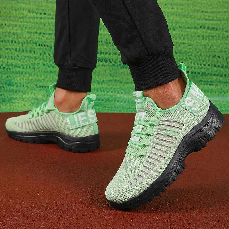 Men's Trendy Design Mesh Lightweight Breathable Comfortable Non Slip with A Lace Up Sole for Casual Walking Sports Shoes